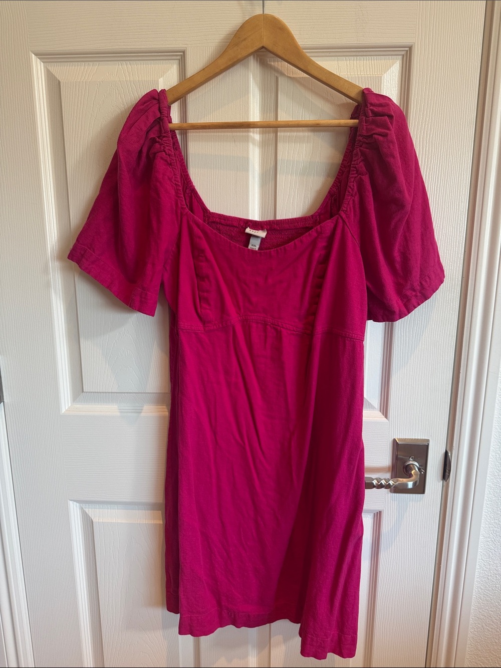 a new day Hot Pink Puff Sleeve Mini Dress